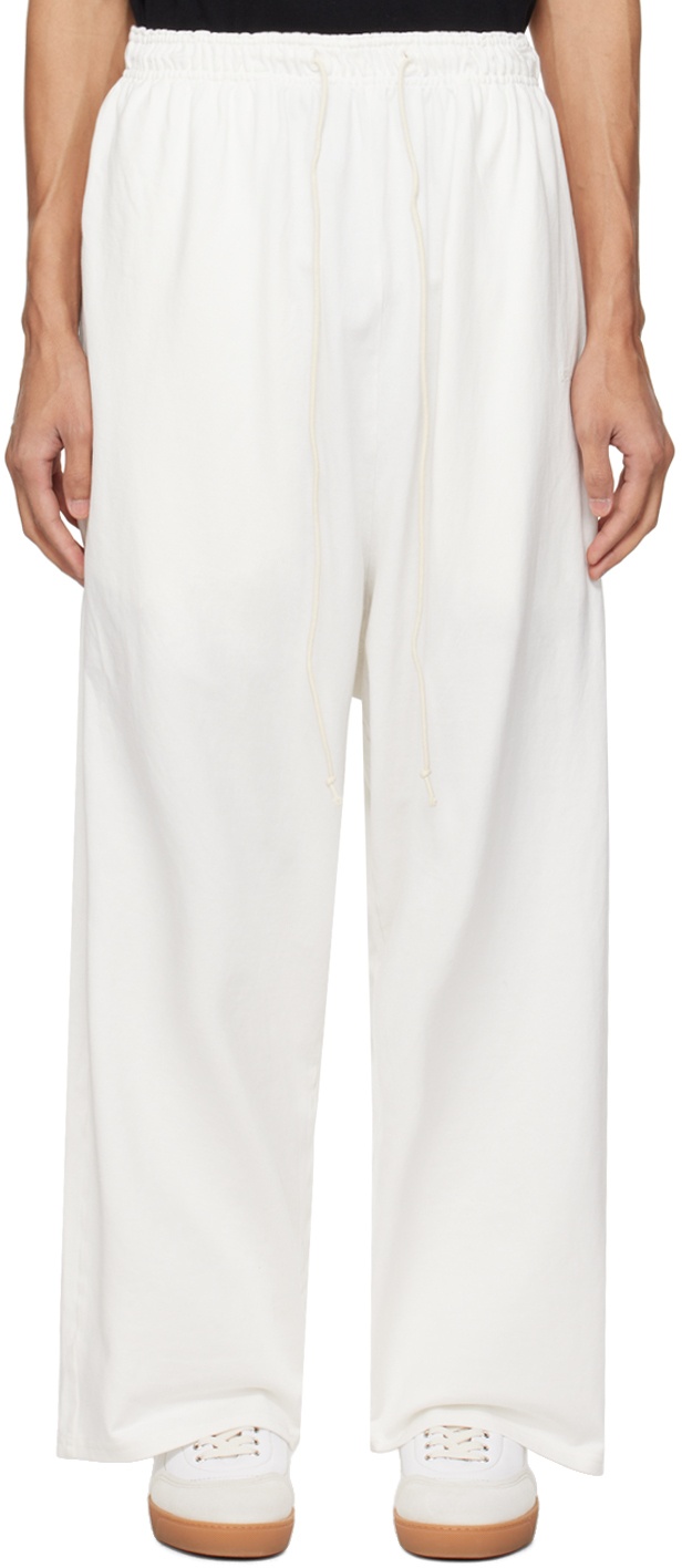 Photo: Hed Mayner White Embroidered Sweatpants