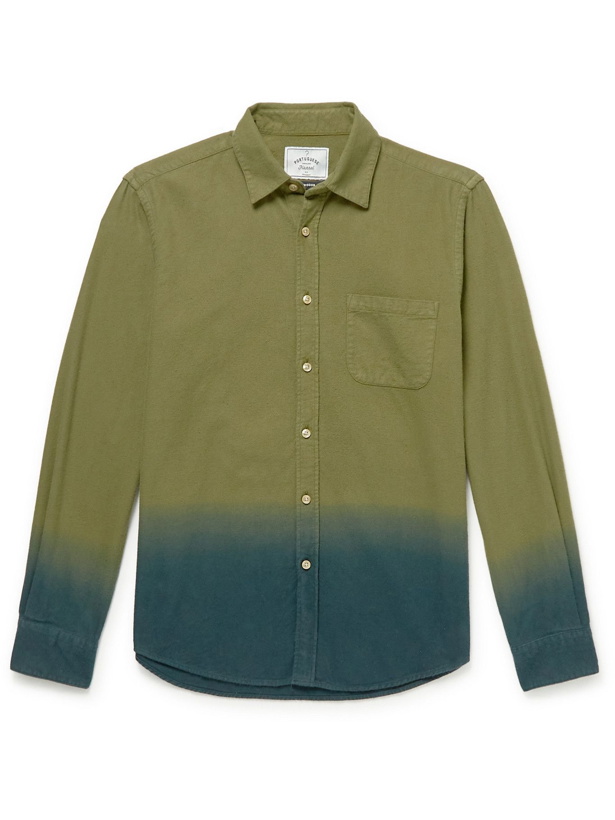 Photo: Portuguese Flannel - Dip-Dyed Cotton-Flannel Shirt - Green