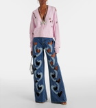 Area Embellished cotton and cashmere cardigan