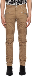 Balmain Beige Paneled Cargo Pants