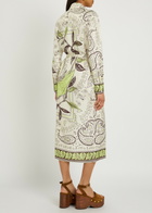 Tory Burch Printed Belted Silk Midi Shirt Dress Multicoloured
