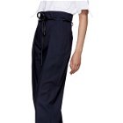 3.1 Phillip Lim Navy Origami Pleated Trousers