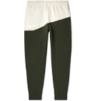 Nike - Slim-Fit Tapered Colour-Block Fleece-Back Cotton-Blend Jersey Sweatpants - Green