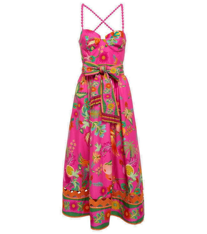 Photo: Farm Rio Printed beaded cotton midi dress