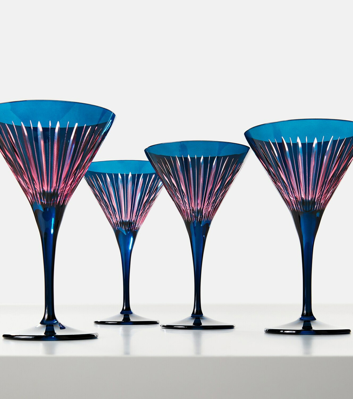 L'Objet Prism set of 4 martini glasses