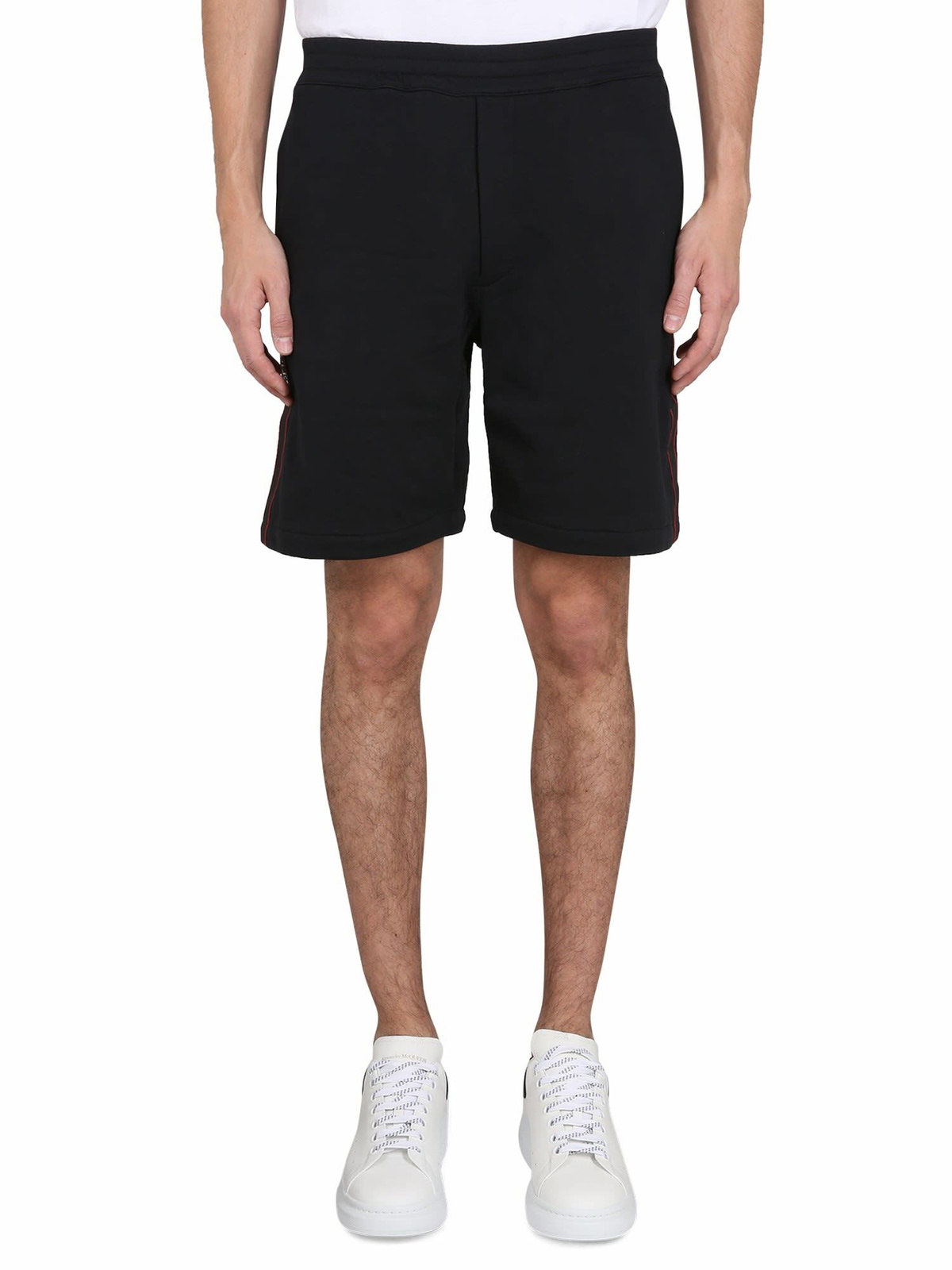 Alexander McQueen logo-tape jersey shorts main image 1