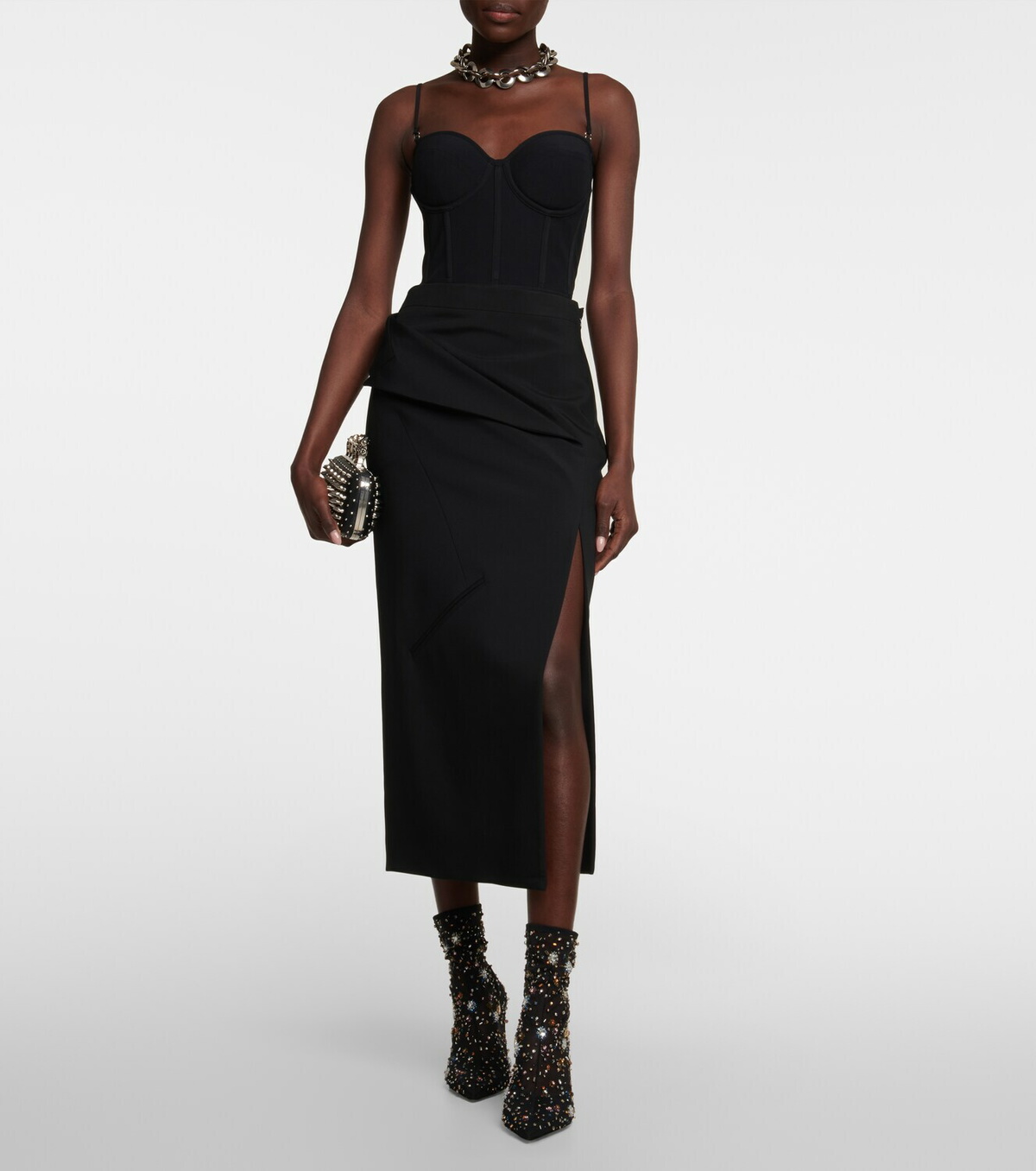 Alexander McQueen - Crystal-embellished platform ankle boots  display picture 3