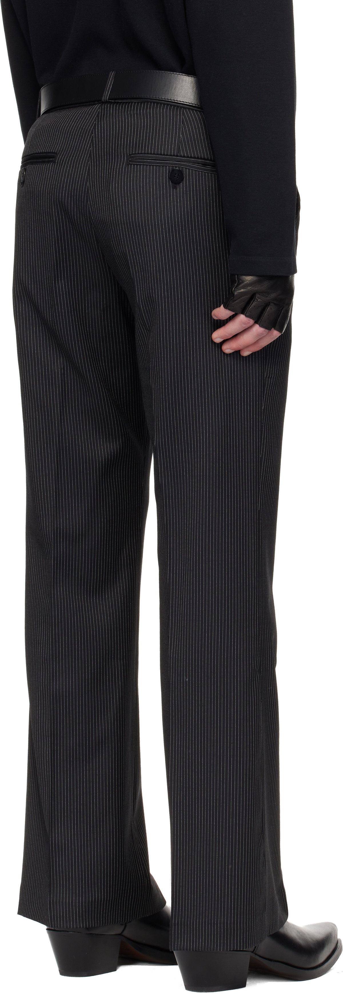 Ernest W. Baker Black Loose Fit Flare Trousers