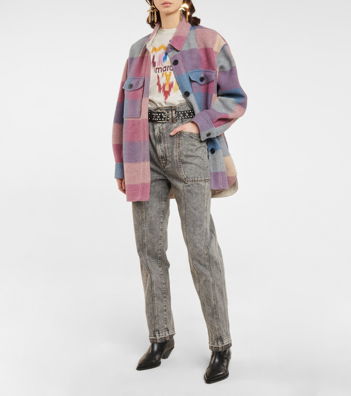 Marant Etoile Harveli checked shirt jacket