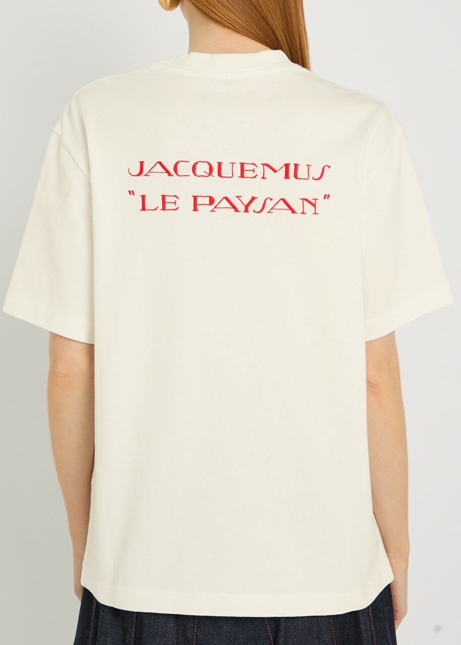 Jacquemus Le T-shirt De Collection Embroidered Cotton T-shirt Beige