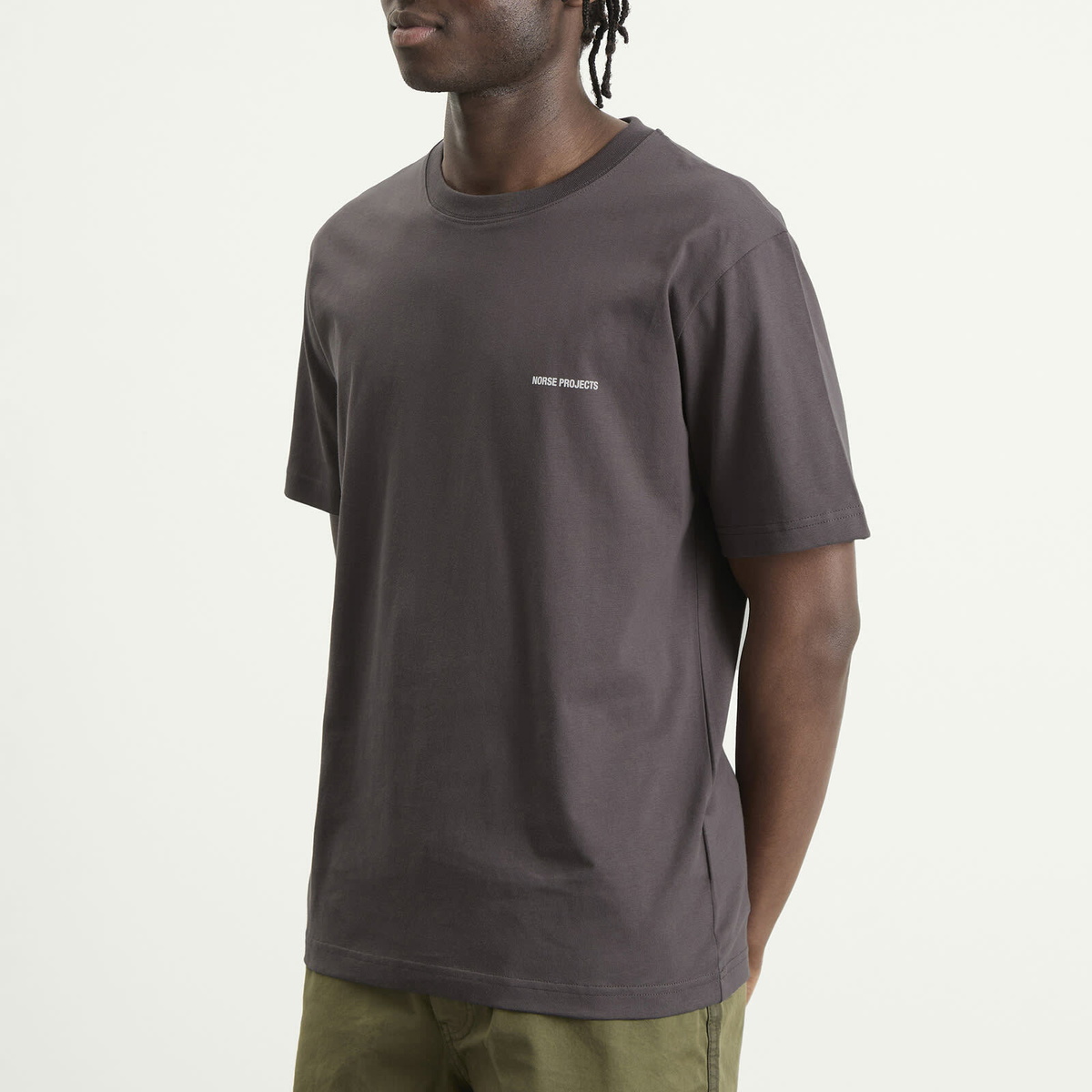 Norse Projects Men's Dyrehaven Logo T-Shirt in Shale