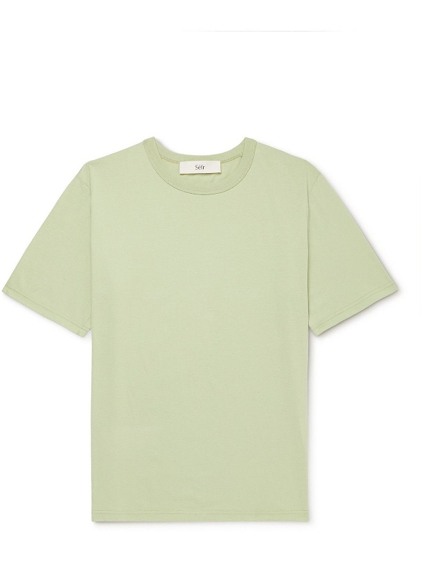 Photo: Séfr - Luca Cotton-Blend Jersey T-Shirt - Green