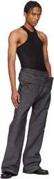 Courrèges Black Scuba Mesh Tank Top