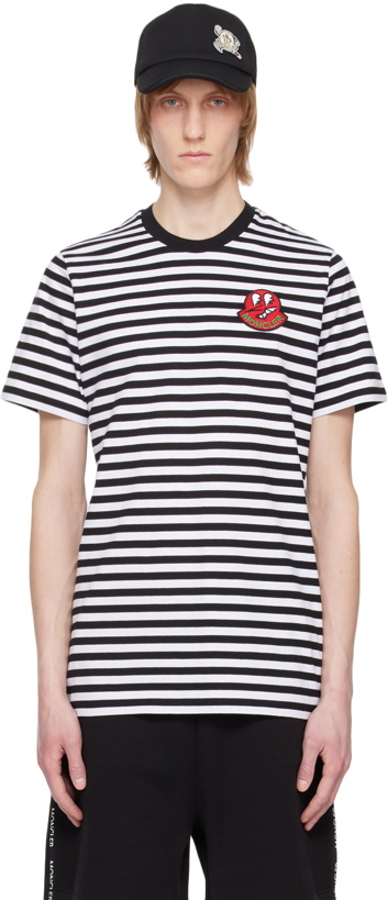 Photo: Moncler Black & White Striped T-Shirt