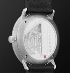 Junghans - Max Bill Bauhaus Automatic 38mm Stainless Steel and Textured-Leather Watch, Ref. No. 027/4009.02 - White