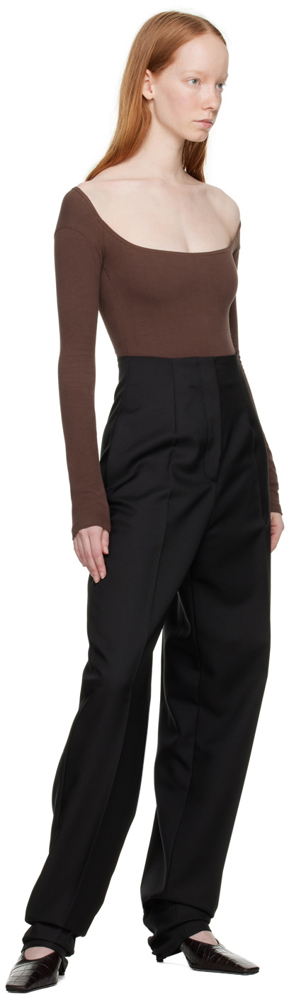 CARROT FIT TROUSERS WITH BELT - Black