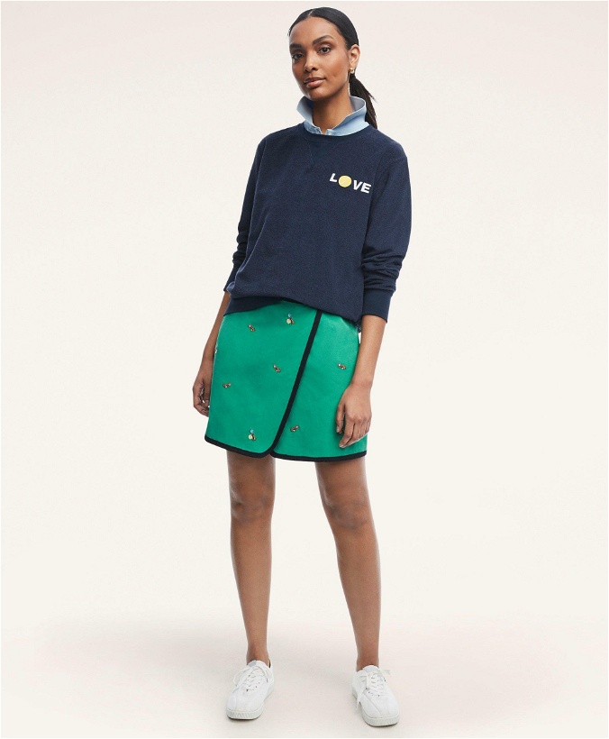 Photo: Brooks Brothers Women's Cotton Terry LOVE Sweatshirt | Navy