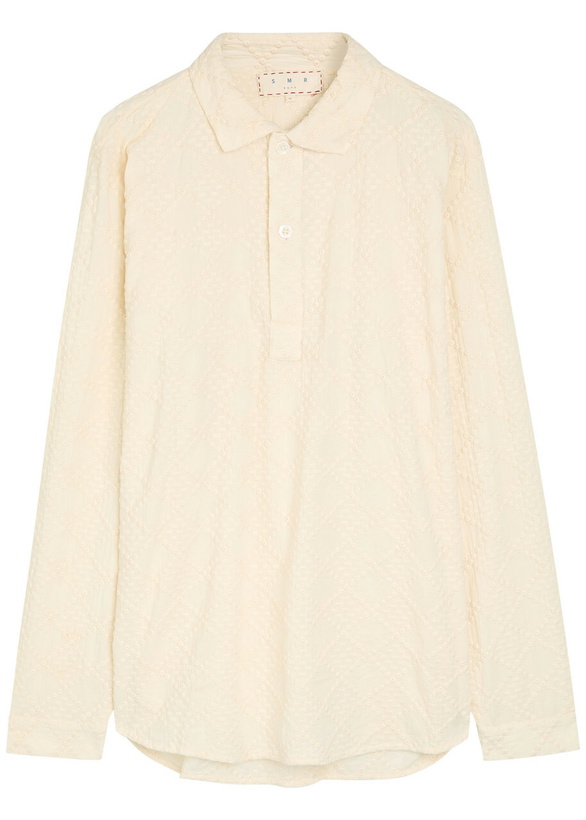Photo: Smr Days Ornos Embroidered Cotton Polo Shirt Beige