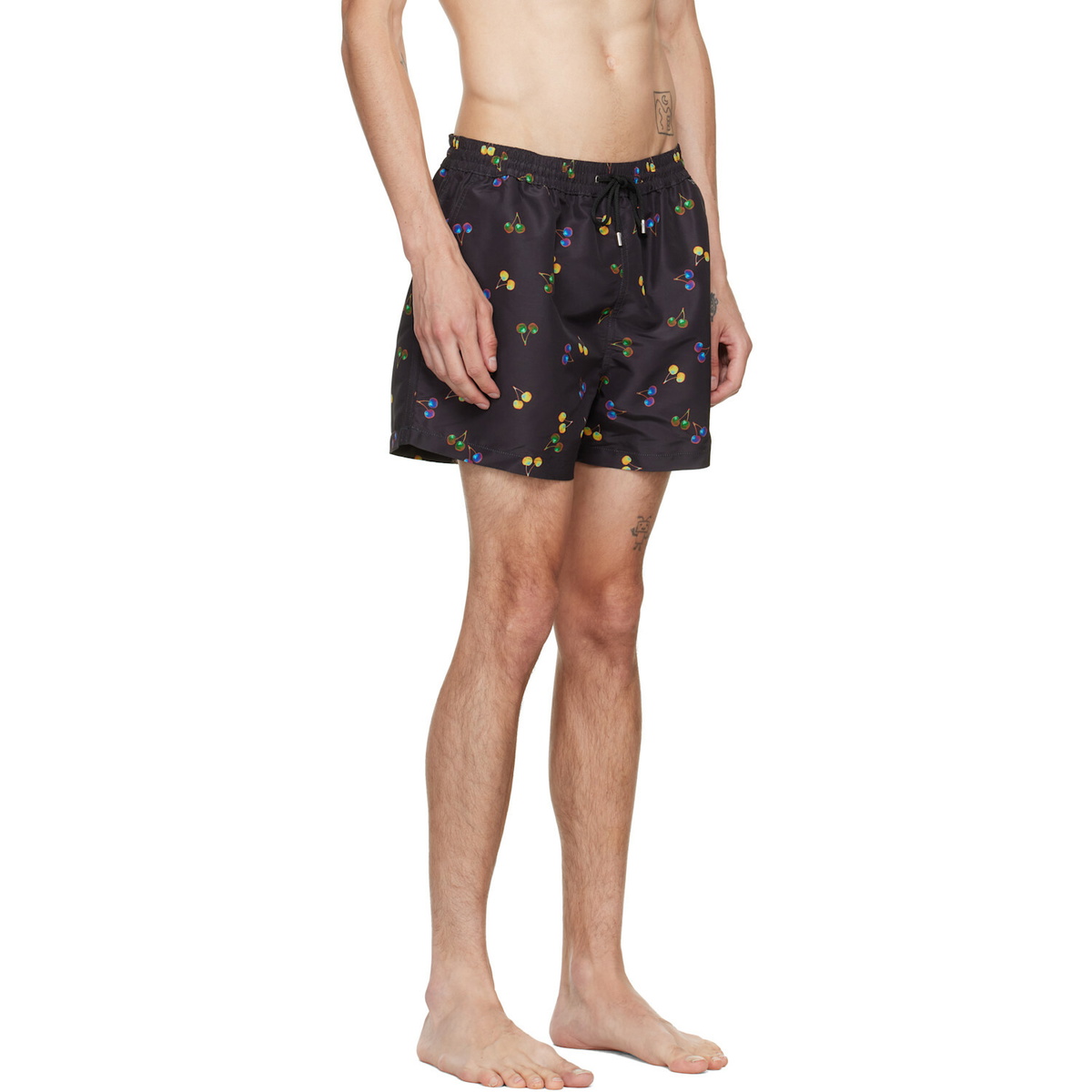 Paul Smith Black 'Cherries' Swim Shorts