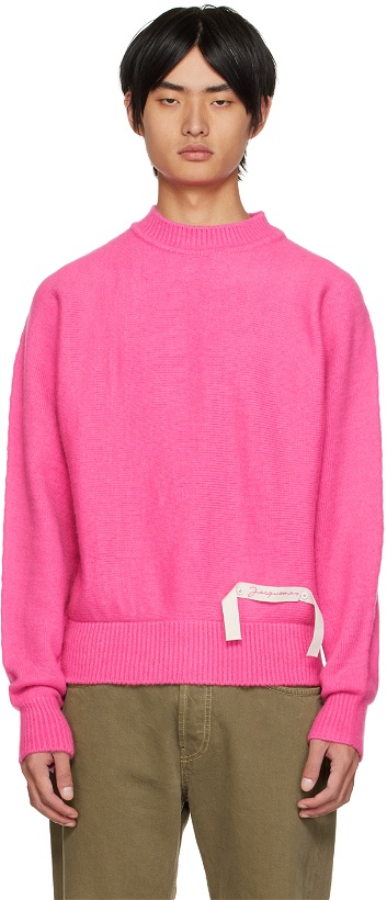 Photo: Jacquemus Pink Le Papier 'La Maille Gardian' Sweater
