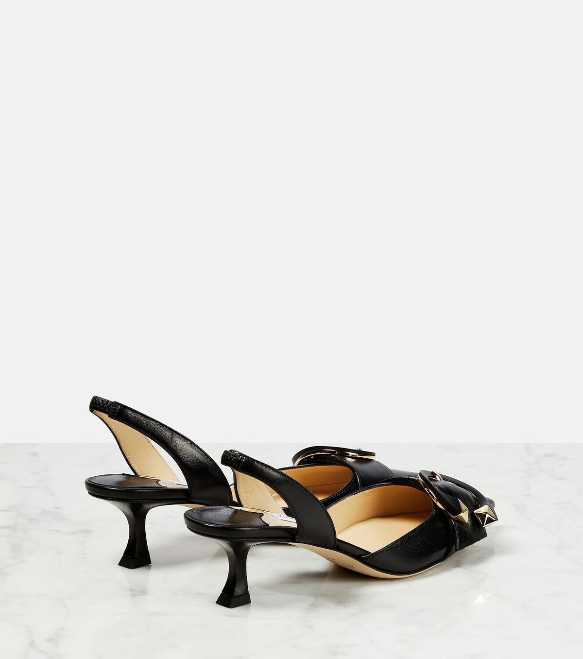 Jimmy Choo - Moni 50 leather slingback pumps