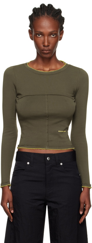 Photo: Eckhaus Latta Gray Lapped Baby Crewneck T-shirt