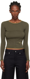 Eckhaus Latta Gray Lapped Baby Crewneck T-shirt