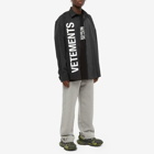 Vetements Men's Cut-Up Logo Shirt in BlckStrps