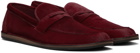The Row Burgundy Cary Loafers