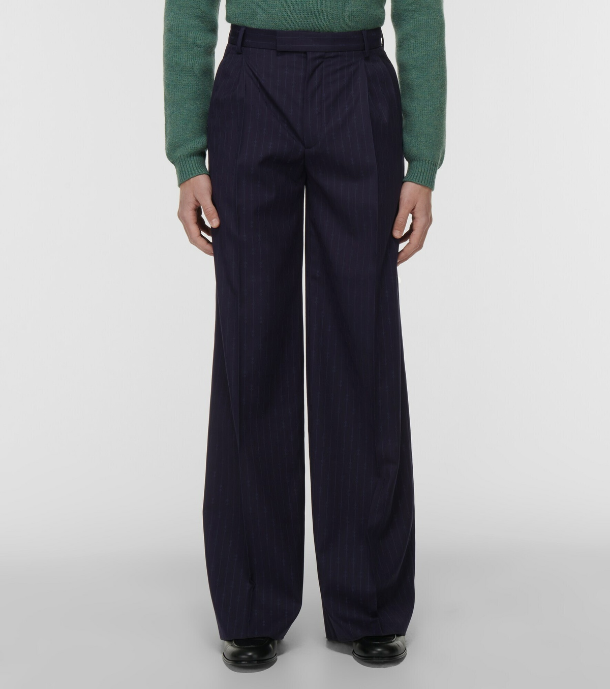 Gucci - Horsebit striped wide-leg wool pants Gucci