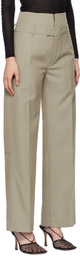 Subtle Le Nguyen Khaki Double Waistband Trousers