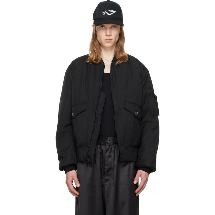 Photo: Y-3 Black Cargo Bomber Jacket