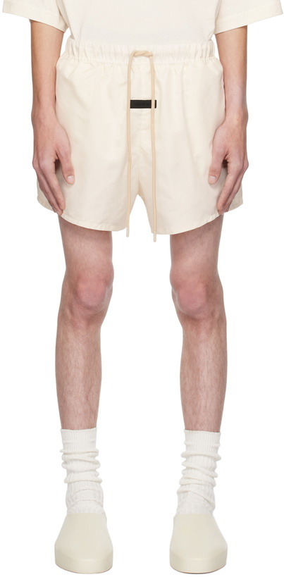 Photo: Fear of God ESSENTIALS Off-White Drawstring Shorts