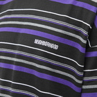 Neighborhood Men's Border Stripe Crew Neck T-Shirt in Black