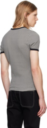 Courrèges Black & White Contrast Houndstooth T-shirt