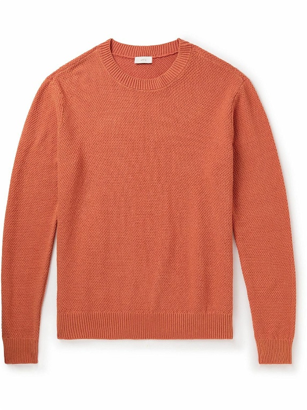 Photo: Onia - Waffle-Knit Cotton Sweater - Orange