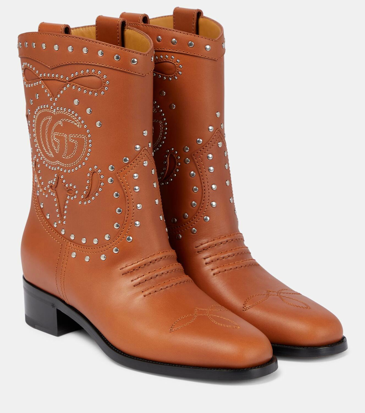 Gucci Double G studded leather ankle boots Gucci
