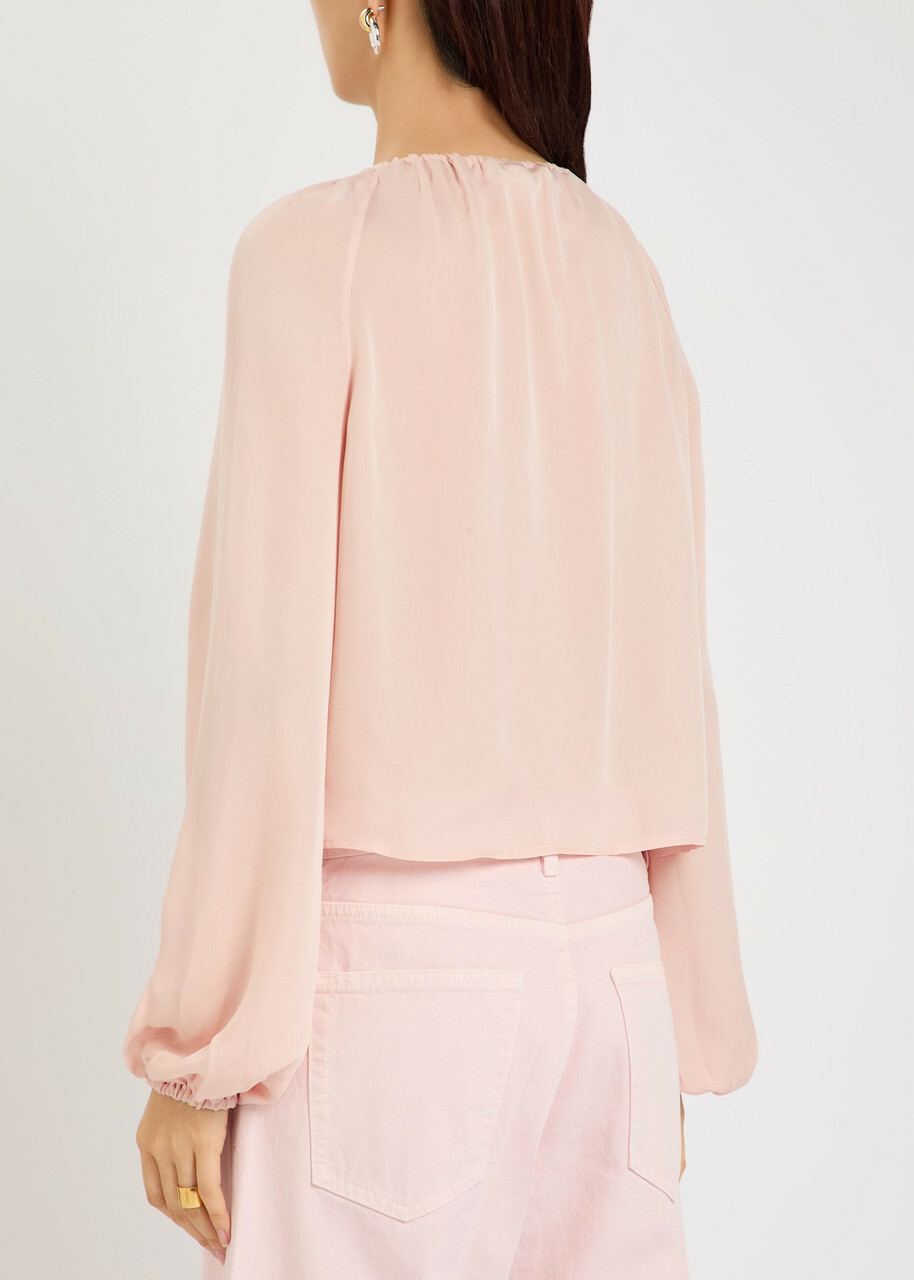 Frame The Balloon Silk Blouse Pink