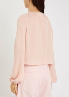 Frame The Balloon Silk Blouse Pink