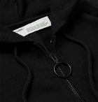 Off-White - Printed Loopback Cotton-Jersey Zip-Up Hoodie - Black