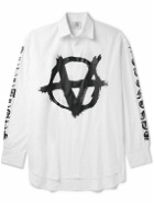 VETEMENTS - Logo-Print Cotton-Poplin Shirt - White