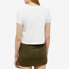 Maison Kitsuné Women's Double Seasonal Fox Head Patch Cropped T-Shirt in White