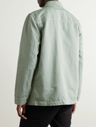 Mr P. - Garment-Dyed Cotton and Linen-Blend Twill Overshirt - Green