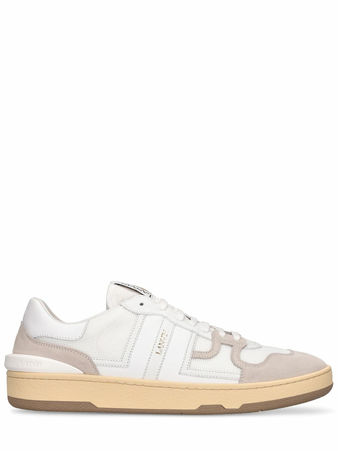 Photo: LANVIN - Clay Leather & Mesh Low-top Sneakers
