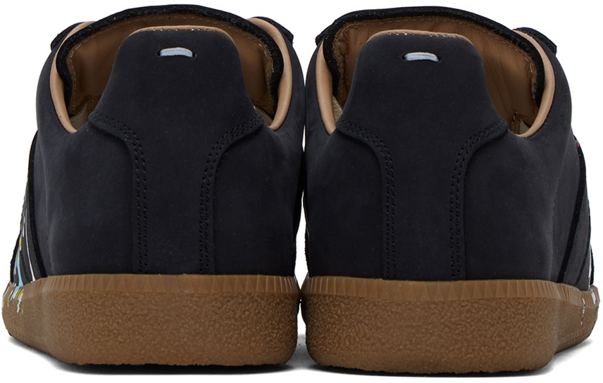 Maison Margiela Black Paint Replica Sneakers Maison Margiela