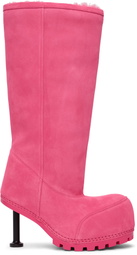 Balenciaga Pink Alaska Fur Tall Boots