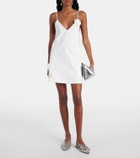 Area Embellished floral-appliqué minidress