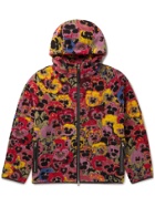 Loewe - Joe Brainard Leather-Trimmed Floral-Jacquard Fleece Hooded Jacket - Multi