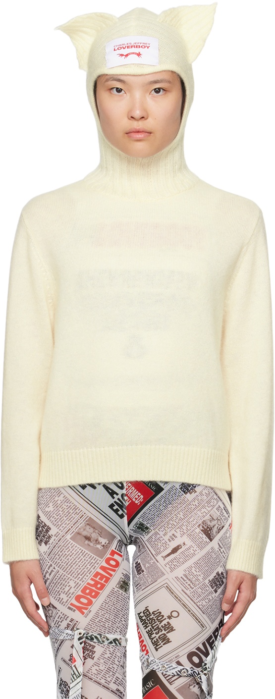 Charles Jeffrey LOVERBOY Off-White Ears Balaclava Sweater Charles ...
