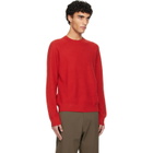 Veilance Red Conic Wool Midlayer Sweater